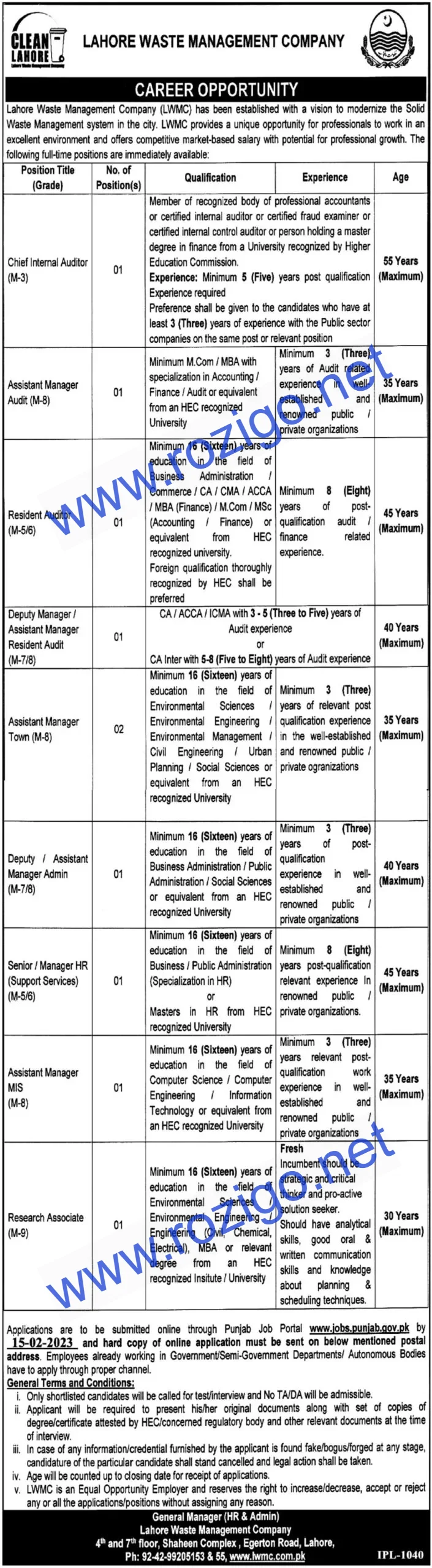 LWMC Jobs 2025 Apply Online – Waste Management Company